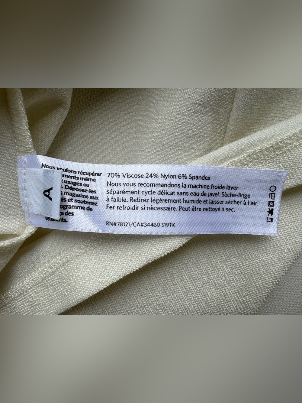 NWT Eileen Fisher K/L Stretch Pencil Skirt in Bone - Picture 7 of 9